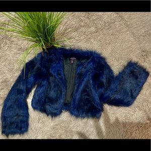 Faux fur crop coat